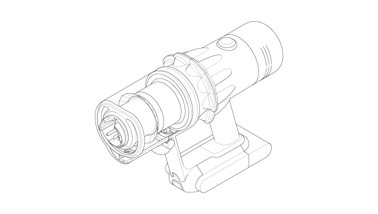 An illustration of the Dyson V12 Detect Slim Animal™ vacuum cleaner.