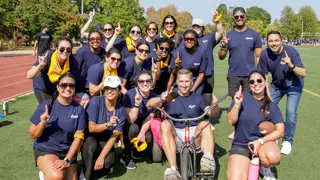 Dyson people taking part in a fundraising event.