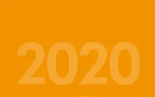 Orange background with '2020' written in lighter orange.