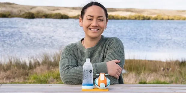 Maisie Panoho, inventor of Hae Hae, James Dyson Award National Winner in New Zealand in 2021.